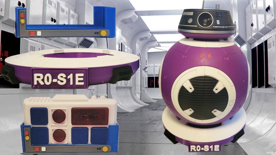 BB8 Droid from Galaxy Edge Base w/Custom Name Plate